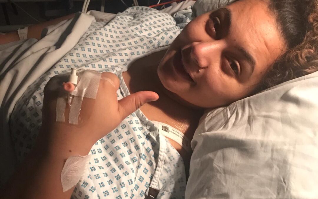 Zoe Fox in hospital